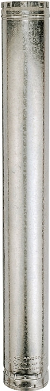 AmeriVent 6E4 Type B Gas Vent Pipe, 6 in OD, 4 ft L, Aluminum/Galvanized Steel