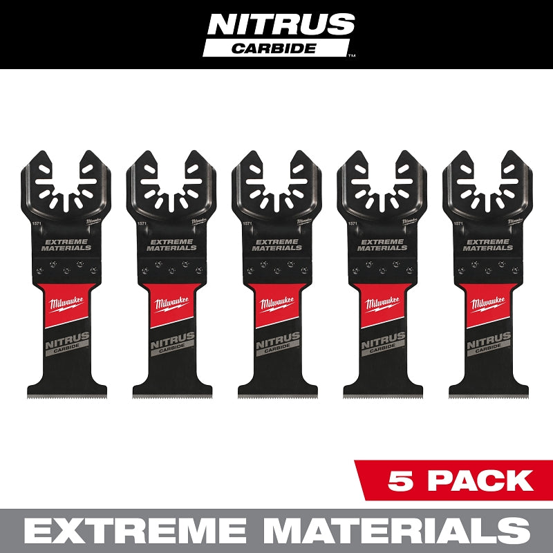 Milwaukee NITRUS CARBIDE 49-25-1575 Oscillating Multi-Tool Blade, 1-3/8 in D Cutting, Carbide, 5/PK