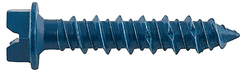 DEWALT UltraCon+ Series DFM12726 Concrete Screw Anchor, 1/4 in Dia, 2-3/4 in L, Carbon Steel, Zinc Stalgard, 100/BX