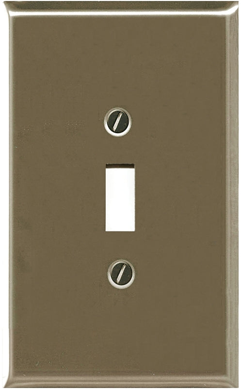 Atron Traditional Series 2167TBN Wallplate, 4-3/4 in L, 3 in W, 1-Gang, Metal, Satin Nickel
