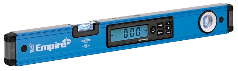 Empire True Blue Series E105.24 Digital Box Level, 24 in L, 2-Vial, Non-Magnetic, Aluminum, Blue