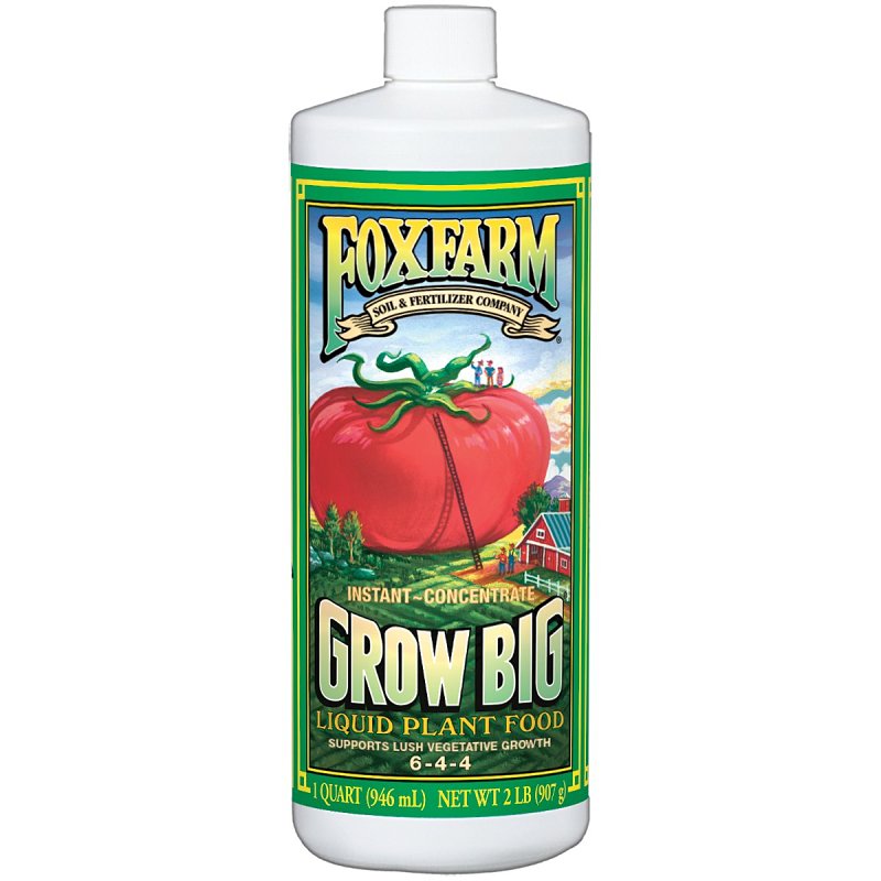 Grow Big 790201 Plant Food, 1 qt, Liquid, 6-4-4 N-P-K Ratio