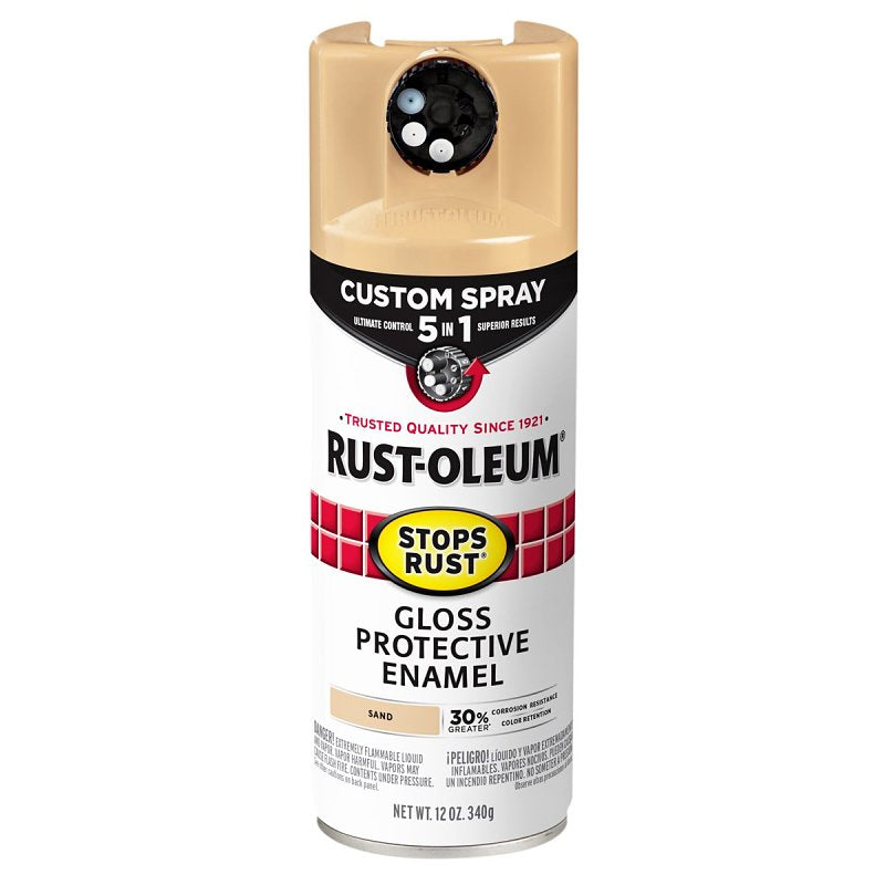 Stops Rust 376905 Rust Preventative Spray Paint, Gloss, Sand, 12 oz, Aerosol Can