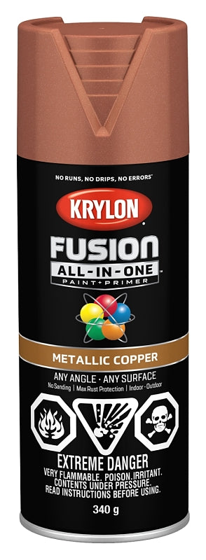 Krylon 427680007 Metallic Spray Paint, Metallic, Copper, 12 oz, Can