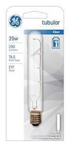 GE 44727 Light Bulb, 25 W, T6.5 Lamp, E17 Intermediate Lamp Base, 200 Lumens, 2500 K Color Temp