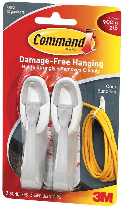 Command 17304 Cord Bundler, Plastic, White