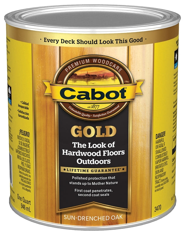 Cabot 140.0003470.005 Wood Conditioning Stain, Gold, Liquid, Sun Drenched Oak, 1 qt, Can