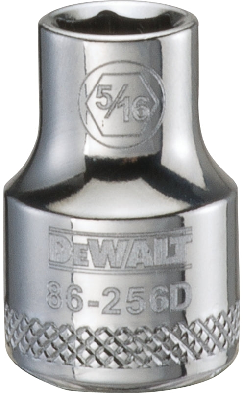 DeWALT DWMT86256OSP Hand Socket, 5/16 in Socket, 3/8 in Drive, 6-Point, Vanadium Steel, Polished Chrome