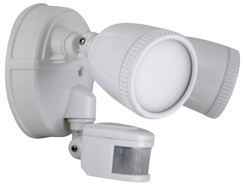 PowerZone O-G1200M-PW Security Light, 110/240 V, 15 W, 2-Lamp, LED Lamp, Daylight Light, 1200 Lumens