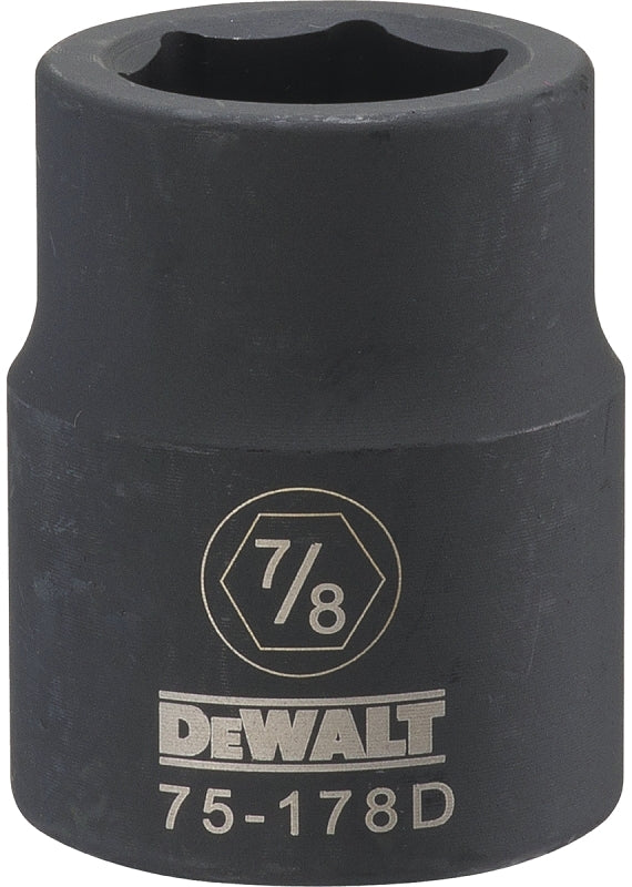 DeWALT DWMT75178OSP Impact Socket, 7/8 in Socket, 3/4 in Drive, 6-Point, CR-440 Steel, Black Oxide