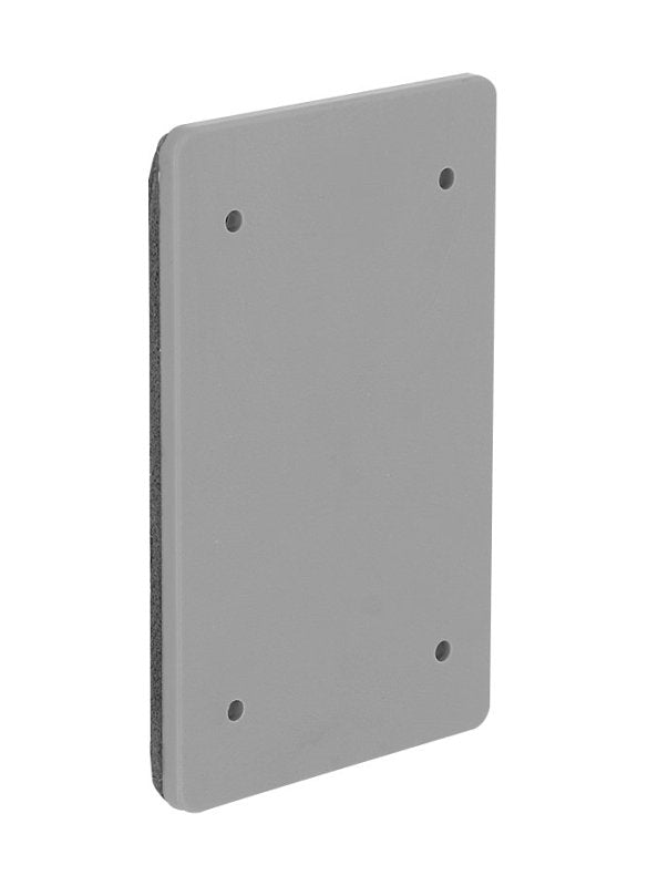 Hubbell PBC100GY Blank Receptacle Cover, 0.38 in L, 4.88 in W, Polycarbonate, Gray