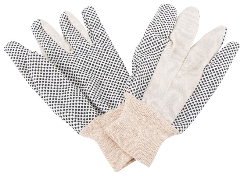 Diamondback GV-522PVD-3L Cotton Work Gloves with PVC Dots, Men's, One-Size, Straight Thumb, Knit Wrist Cuff, Fabric 80% Cotton 20% Polyester