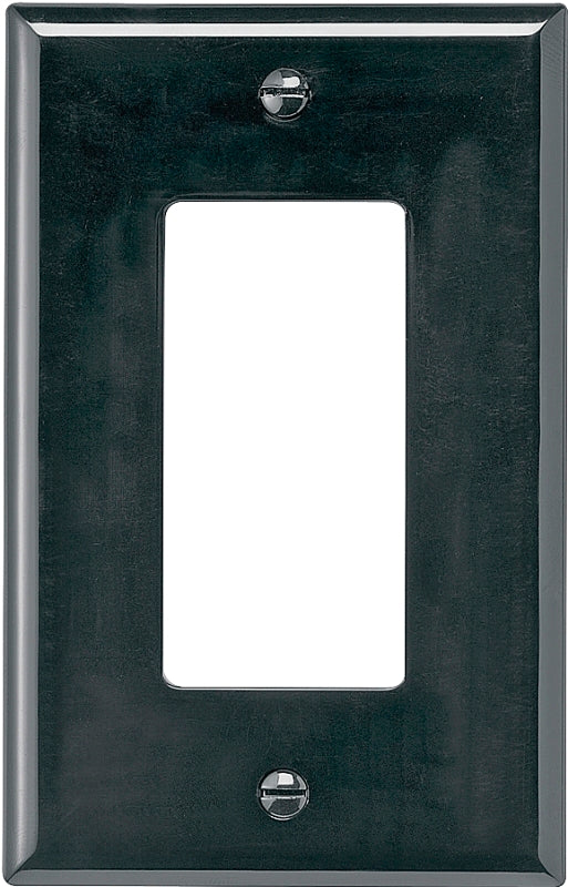 Eaton Wiring Devices PJ26BK Wallplate, 4-7/8 in L, 3-1/8 in W, 1 -Gang, Polycarbonate, Black, High-Gloss