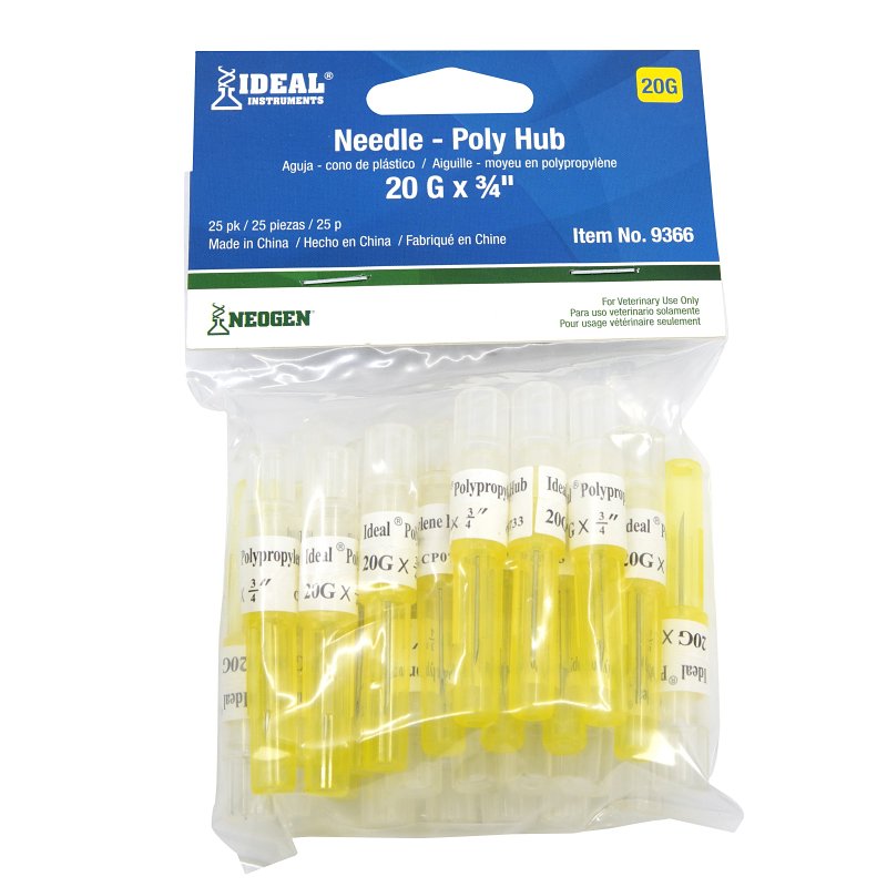 Neogen 9366 Needle, 20 ga, 3/4 in L, 25/PK