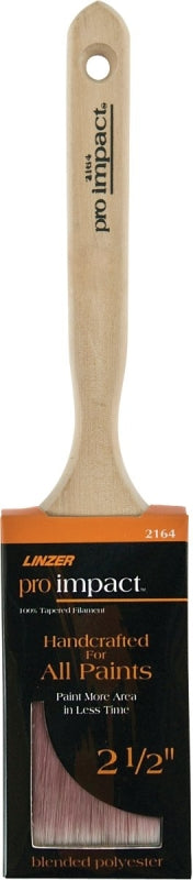 Linzer WC 2164-2.5 Paint Brush, 2-1/2 in W, 2-3/4 in L Bristle, Polyester Bristle, Sash Handle