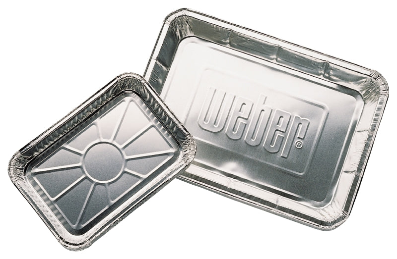 Weber 6416 Foil Pan, 13.1 in L, 9.1 in W, Aluminum