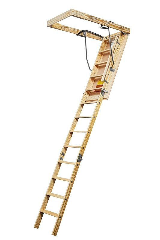 Marwin A-101 Attic Ladder, 10 ft H Ceiling, 25-1/2 x 54 in Ceiling Opening, 250 lb Duty Rating, Plywood