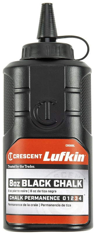 Crescent Lufkin CB08BL Chalk Refill, Black, 8 oz Bottle