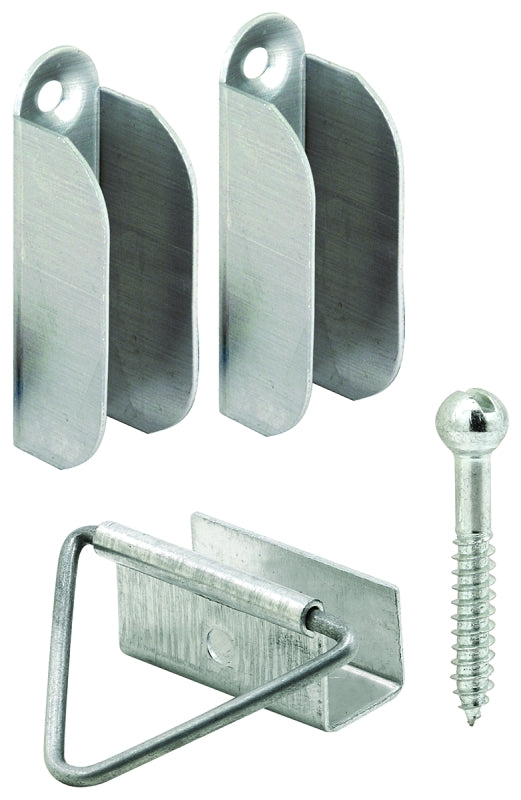 Make-2-Fit PL 7760 Top Hanger and Bottom Latch, Aluminum, Mill, For: 7/16 in Screen Frame