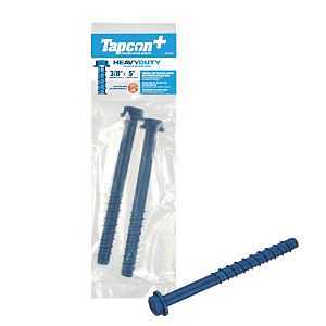 Tapcon+ 50445 Heavy-Duty Concrete Screw Anchor, 3/8 in Dia, 5 in L, Carbon Steel, Blue Climaseal-Coated