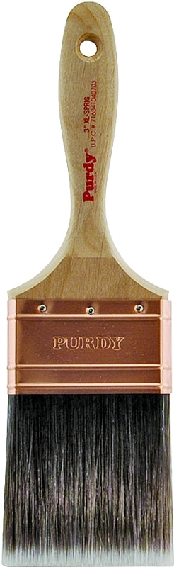 Purdy XL Sprig 144380330 Flat Trim Brush, 3 in W, 3-3/16 in L Bristle, Nylon/Polyester Bristle, Beavertail Handle