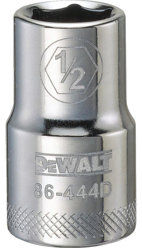 DeWALT DWMT86444OSP Drive Socket, 1/2 in Socket, 1/2 in Drive, 6-Point, Steel, Polished Chrome Vanadium