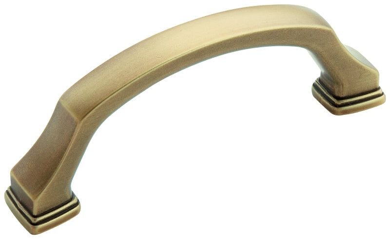 Amerock Revitalize Series BP55343GB Cabinet Pull, 3-11/16 in L Handle, 1-3/8 in Projection, Zinc, Gilded Bronze