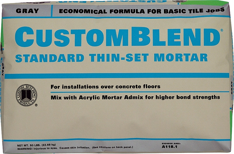 Custom CBTSG50 Thin-Set Mortar, Gray, Powder, 50 lb, Bag