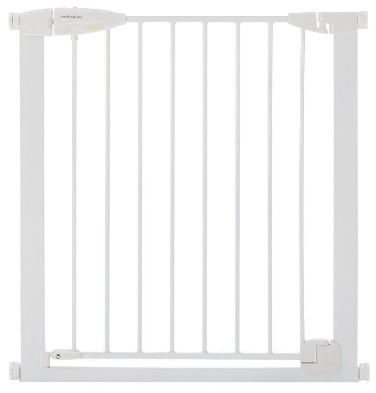 North States 5335 Auto-Close Gate, Metal, White, 30 in H Dimensions