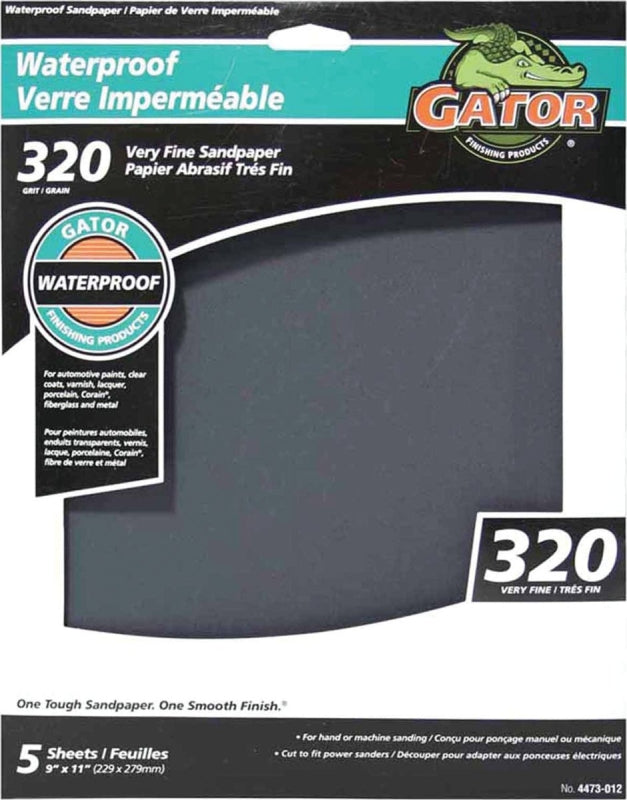 Gator 4473-012 Sanding Sheet, 11 in L, 9 in W, 320 Grit, Garnet Abrasive