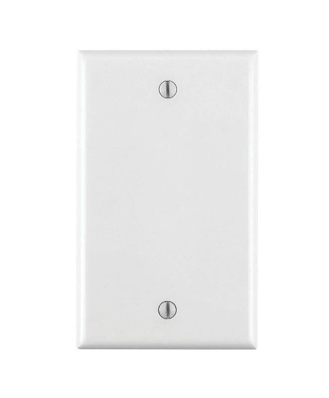 Leviton 002-80714-00W Wallplate, 4-1/2 in L, 2-3/4 in W, 0.22 in Thick, 1 -Gang, Thermoplastic Nylon, White