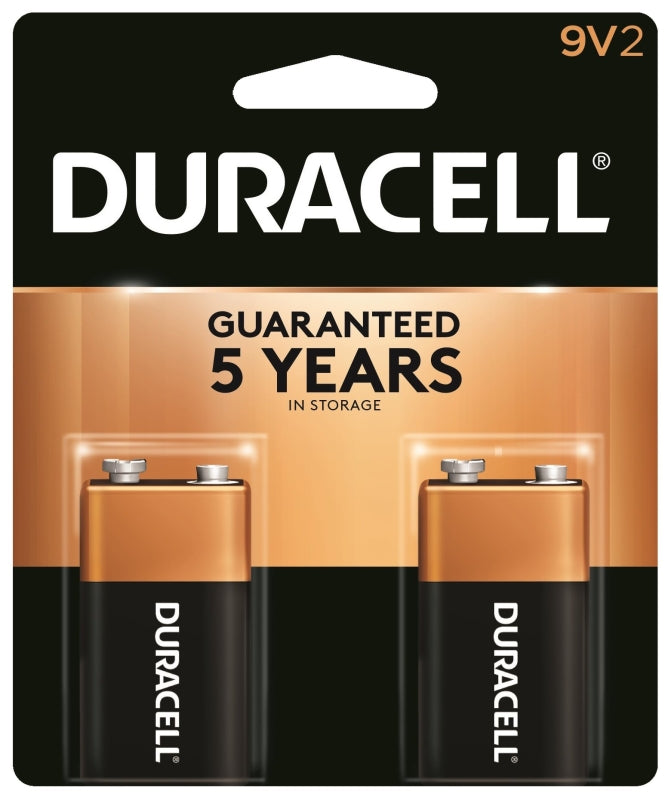 Duracell MN1604B2Z Battery, 9 V Battery, Alkaline, Manganese Dioxide, Rechargeable: No