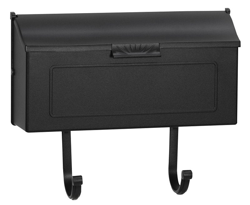 Pro-Df AL361N Standard Mailbox, 500 cu-in, Aluminum, Powder-Coated, Black, 16 in W, 4 in D, 13 in H