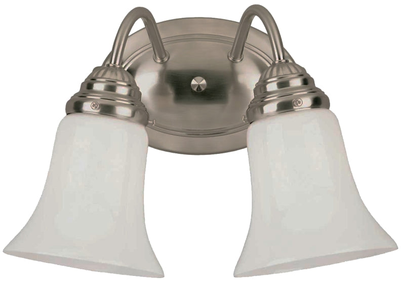 Westinghouse 6461700 Wall Light Fixture, 120 V, 2-Lamp, Incandescent, LED Lamp, Metal Fixture, Brushed Nickel Fixture