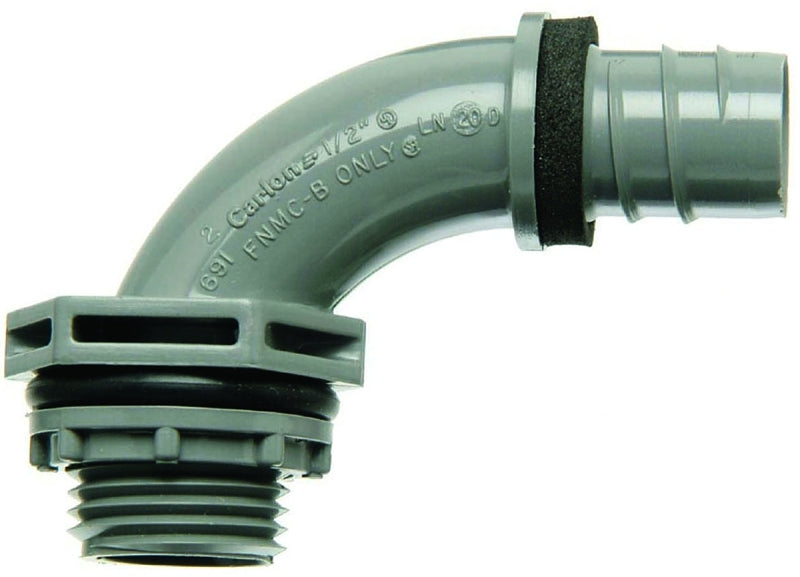 Carlon LN20FA-CAR Liquidtight Connector, 1 in NPT, 2.58 in L, PVC, Gray