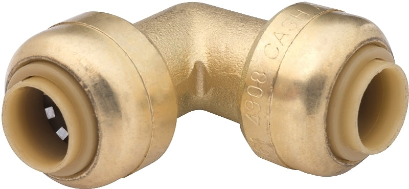 SharkBite U244LFA Tube Elbow, 1/4 in, 90 deg Angle, Brass, 200 psi Pressure