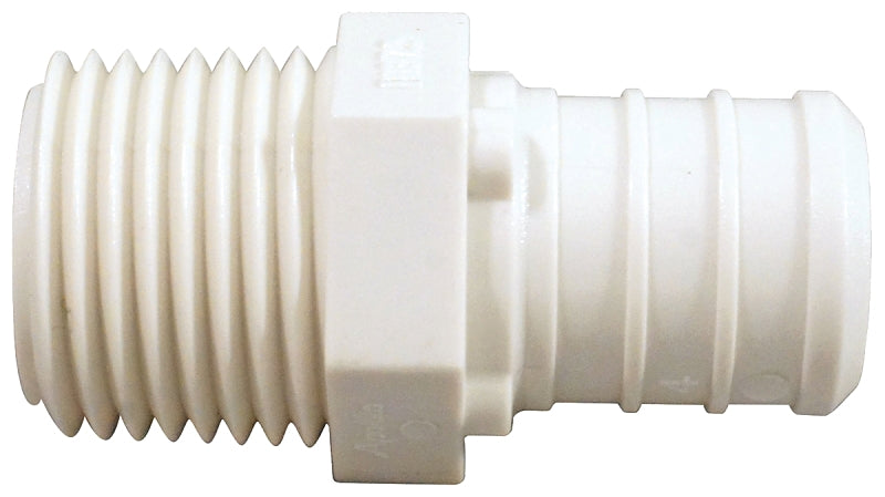 Apollo ApolloPEX Series PXPAM34125PK Pipe Adapter, 3/4 x 1/2 in, Barb x MPT, Poly Alloy, 200 psi Pressure