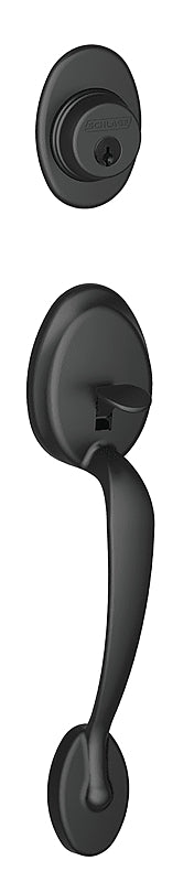 Schlage F Series F58 PLY 622 Combination Lockset, Mechanical Lock, Grip Only Handle, Matte Black, 1 Grade, Metal