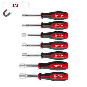 Milwaukee HollowCore Series 48-22-2547 Nut Driver Set, 7 -Piece, Polypropylene/Steel, Red