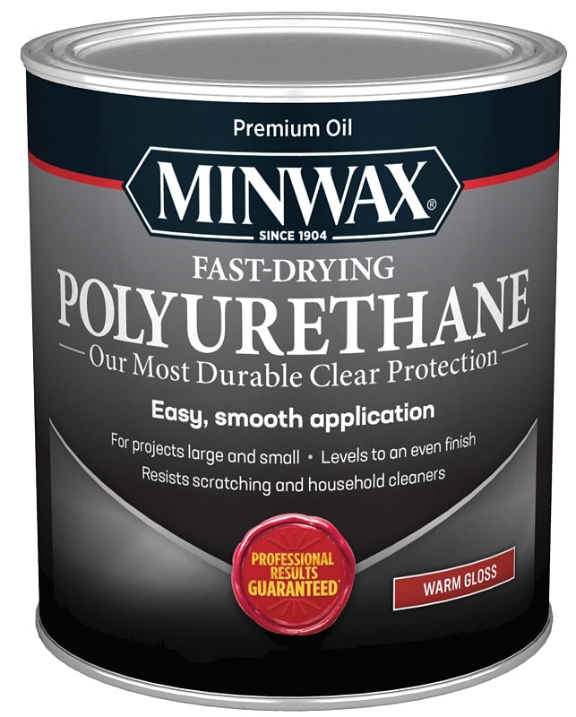 Minwax 63000444 Polyurethane, Gloss, Liquid, Clear, 1 qt, Can