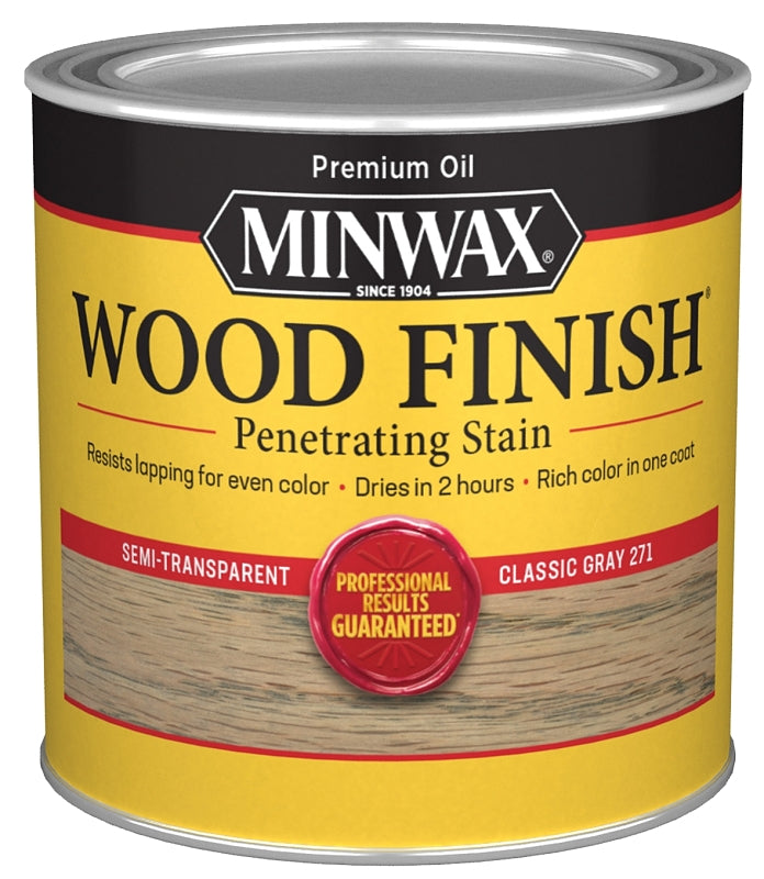 Minwax 227614444 Wood Stain, Classic Gray, Liquid, 0.5 pt, Can