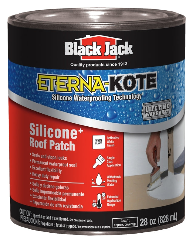 Black Jack 5586-1-02 Silicone Roof Sealant, White, Liquid, 1 qt Pail