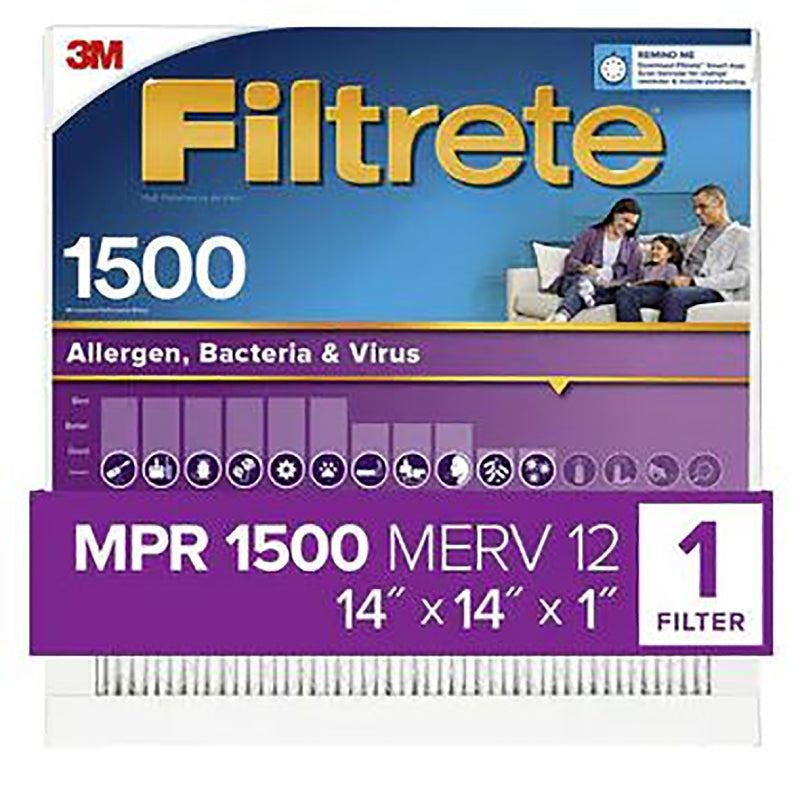 Filtrete UP11-4 Air Filter, 14 in L, 14 in W, 12 MERV, 1500 MPR