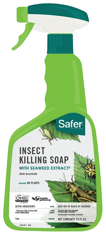 Safer 5110-6 Insect Killing Soap with Seaweed Extract, Liquid, 32 oz Bottle