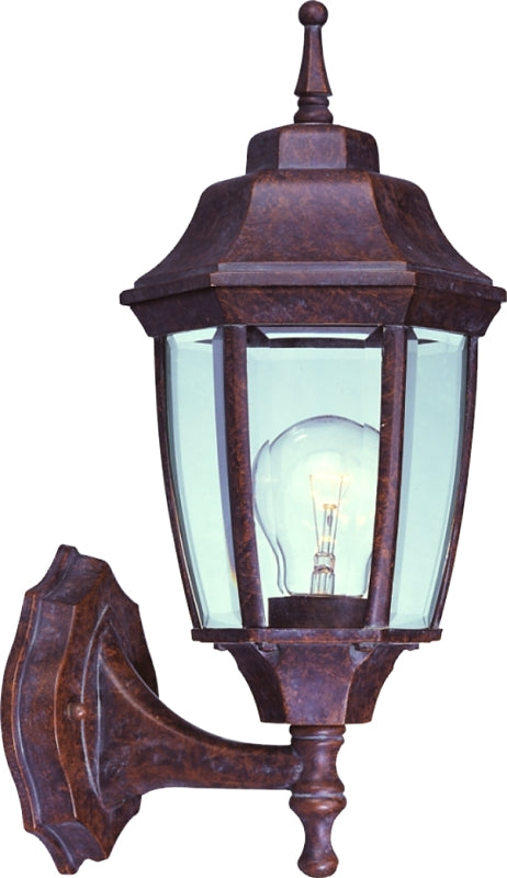 Boston Harbor BRT-BPP1611-RB3L Outdoor Wall Lantern, 120 V, 60 W, A19 or CFL Lamp, Aluminum Fixture, Rustic Brown