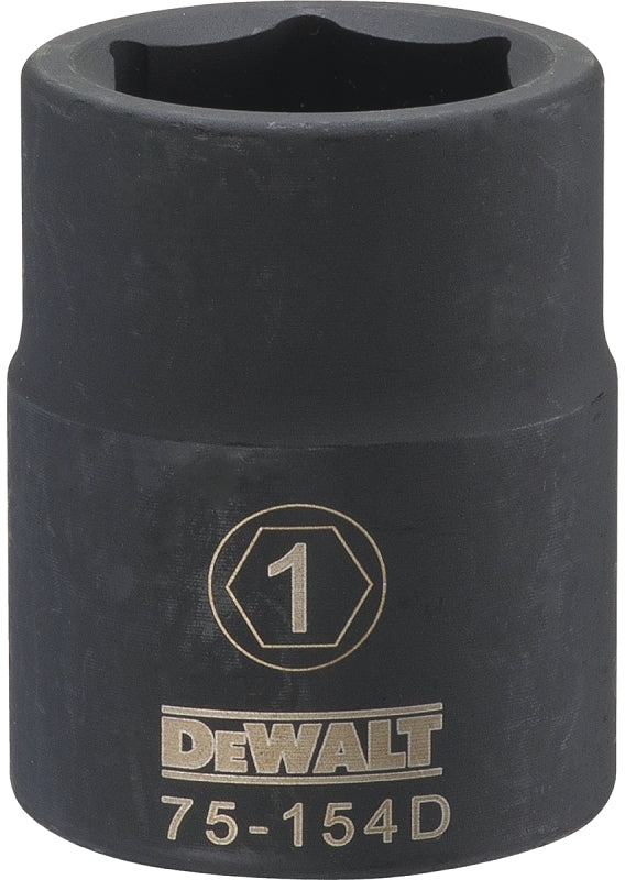 DeWALT DWMT75154OSP Impact Socket, 1 in Socket, 3/4 in Drive, 6-Point, CR-440 Steel, Black Oxide