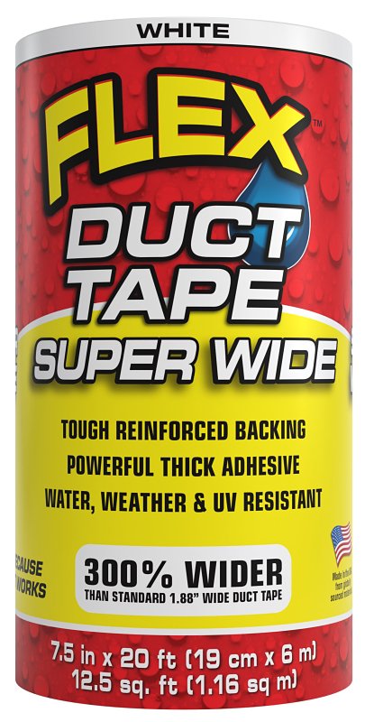 TAPE DUCT FLEX WHT 7.5INX20FT