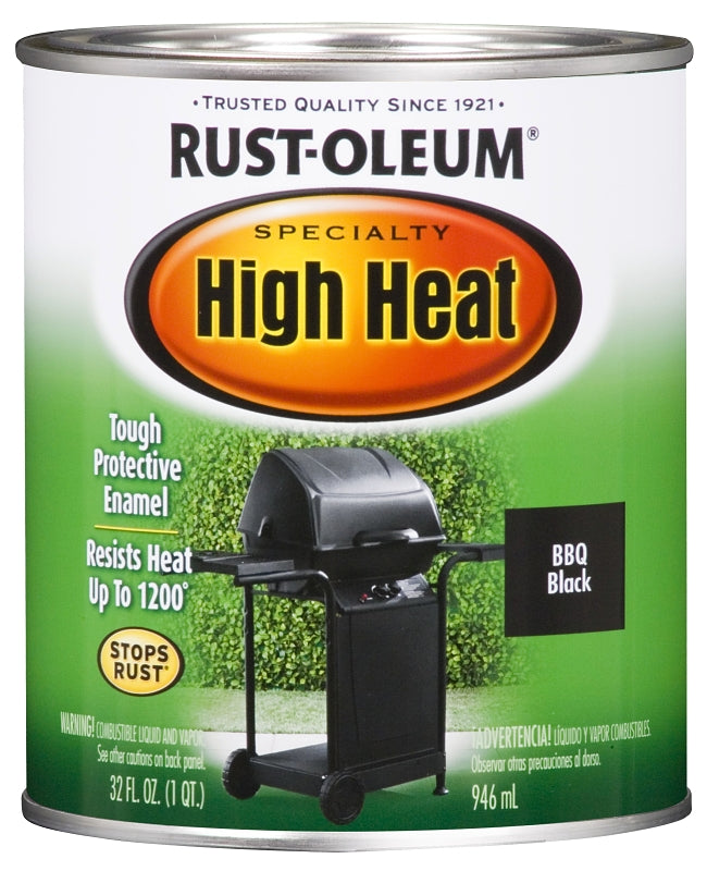 Rust-Oleum Stops Rust 7778502 Enamel Paint, Satin, Black, 1 qt, Can, 260 to 520 sq-ft/gal Coverage Area