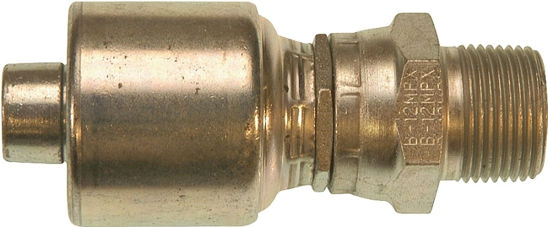 Gates MegaCrimp G25105-0604 Hose Coupling, 1/4-18, Crimp x NPTF, Straight Angle, Steel, Zinc