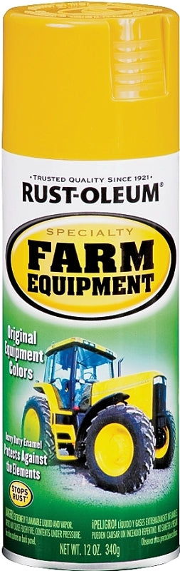 Rust-Oleum 7449830 Enamel Spray Paint, Gloss, Caterpillar Yellow, 12 oz, Can